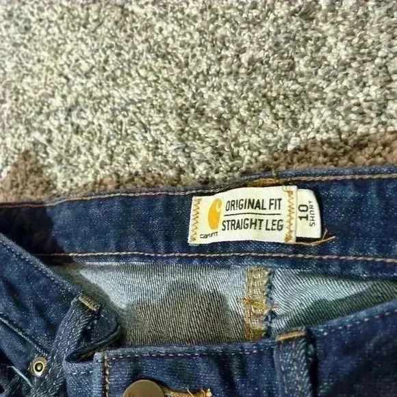 Carhartt Original Fit Straight Leg Jeans Womens 10 Short Dark Wash Blue Workwear - Picture 5 of 9